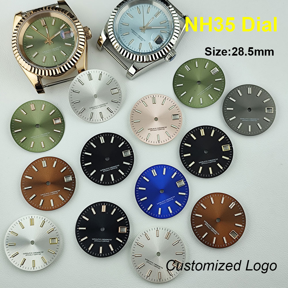 Exhibition Caseback - Nuevo NH35 dial logo personalizado 28,5mm